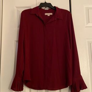 Loft burgundy blouse